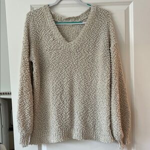 Cozy Cream V-Neck Sweater